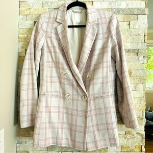 H&M Plaid Double Breasted Blazer